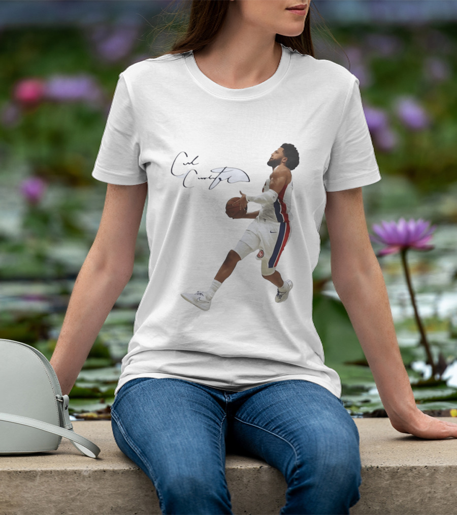 Cade Cunningham Autographed Windmill Dunk Detroit Basketball T-Shirt