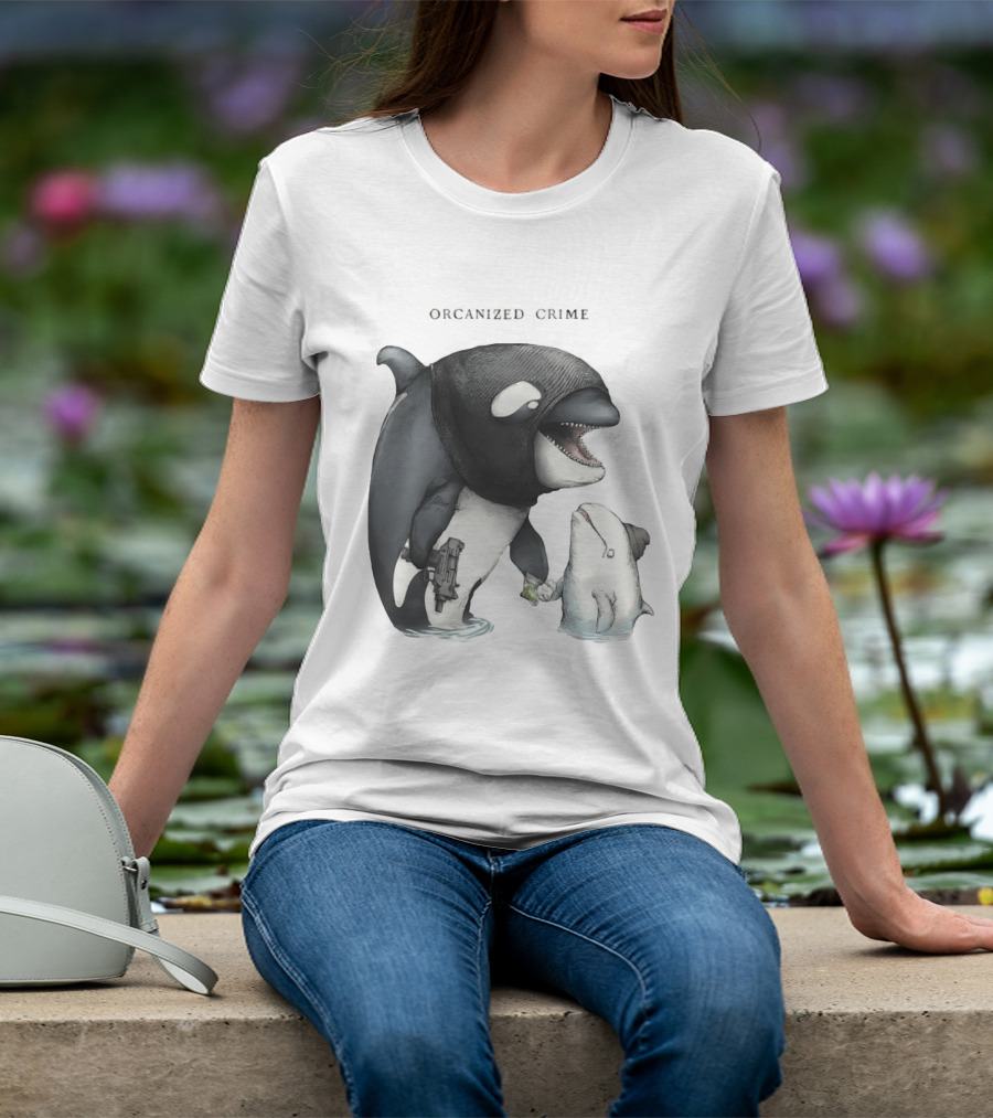 Orcanized Crime Dolphin 2026 Gun And Fish Transaction T-Shirt