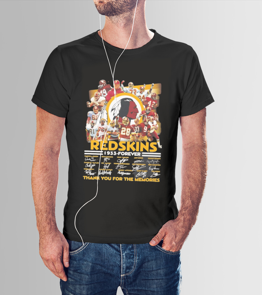 Redskins 1933 Forever Collage Thank You For The Memories T-Shirt