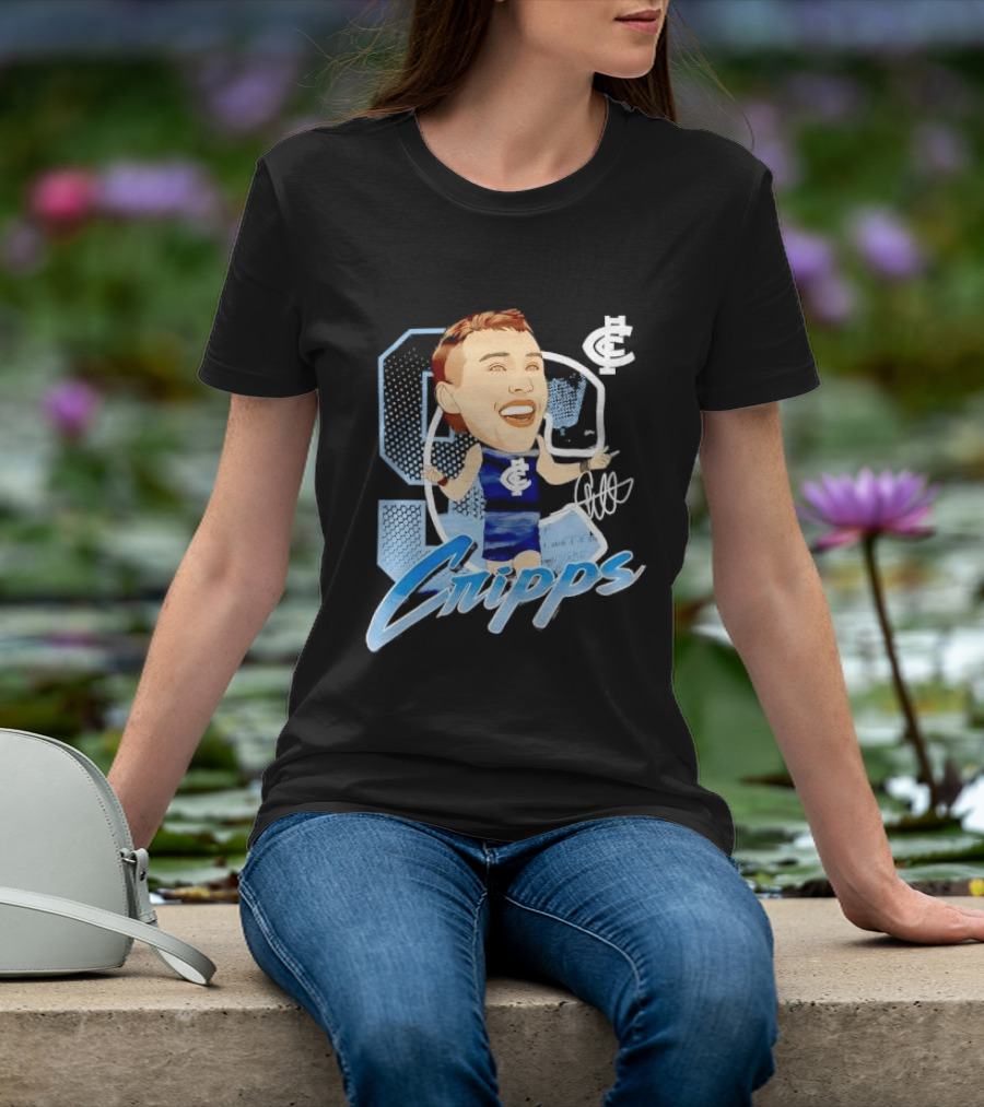 Carlton FC Patrick Cripps Caricature With Signature T-Shirt