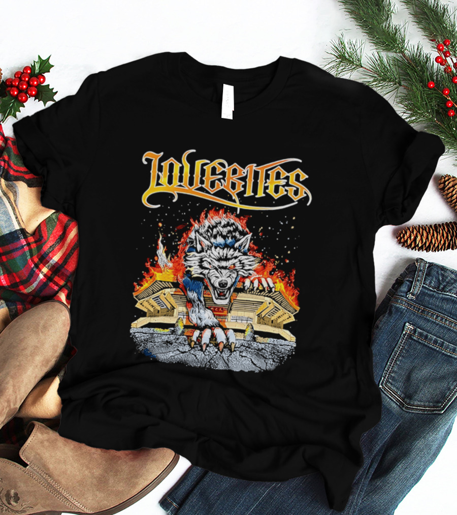 Lovebites Wolf Flames Building T-Shirt