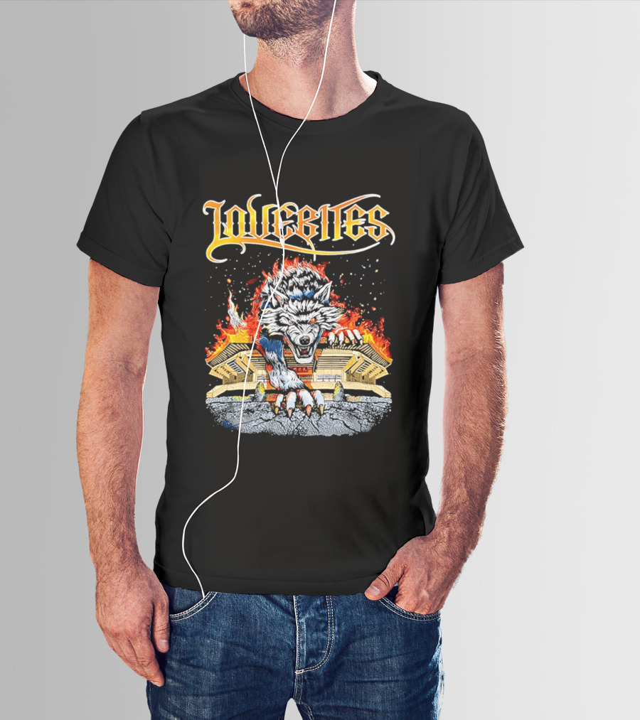 Lovebites Wolf Flames Building T-Shirt
