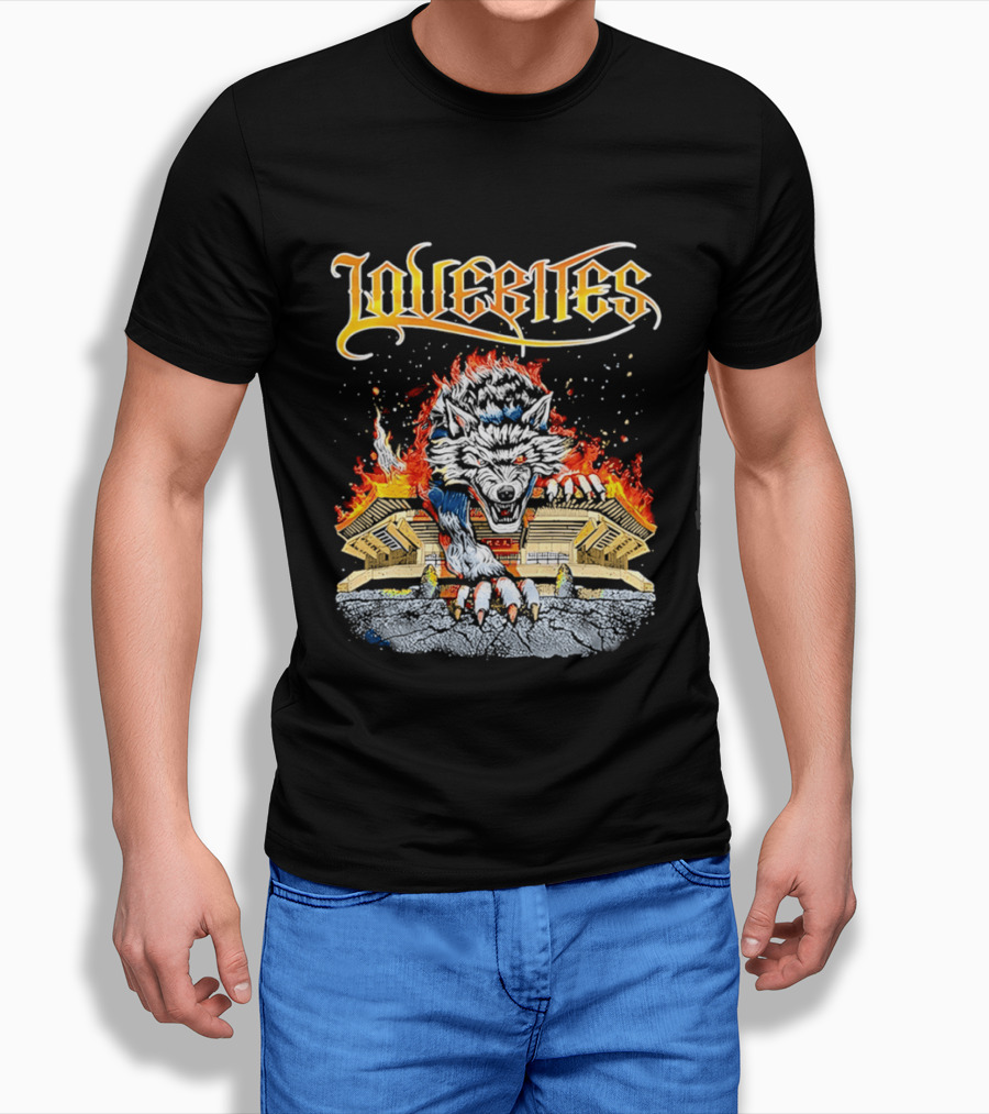 Lovebites Wolf Flames Building T-Shirt