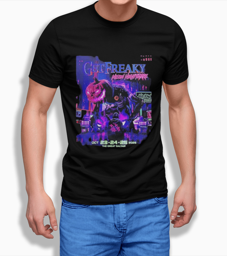 Get Freaky Neon Nightmare Halloween Music Festival Great Saltair October 23 25 2026 T-Shirt