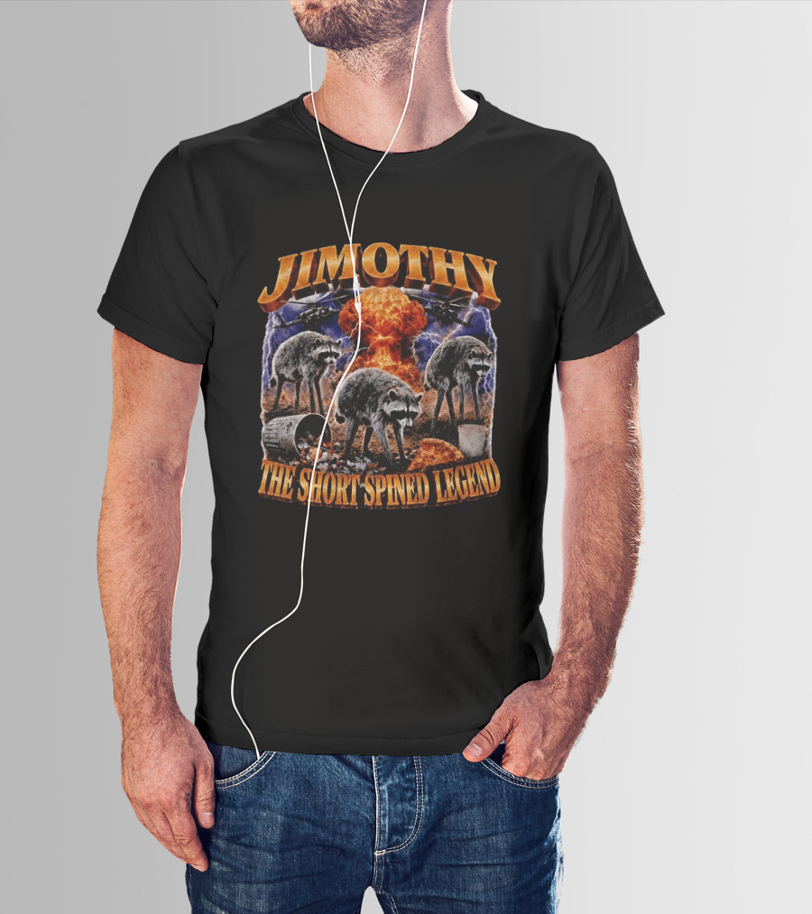 Jimothy Raccoon The Short Spined Legend Explosion With Helicopters And Trash Can T-Shirt