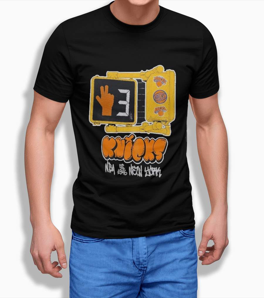 Knicks NBA Street Style Hand Sign Look B4 Crossing T-Shirt