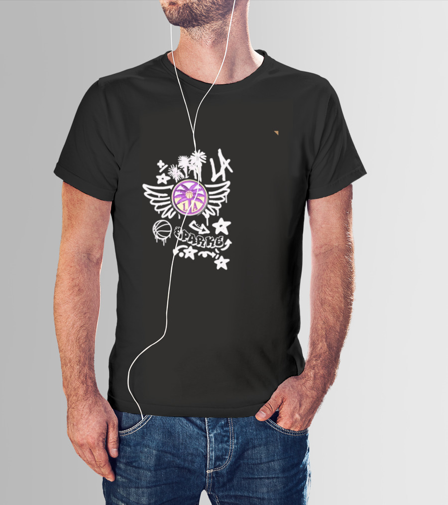 LA Sparks Graffiti Wings Basketball Stars T-Shirt