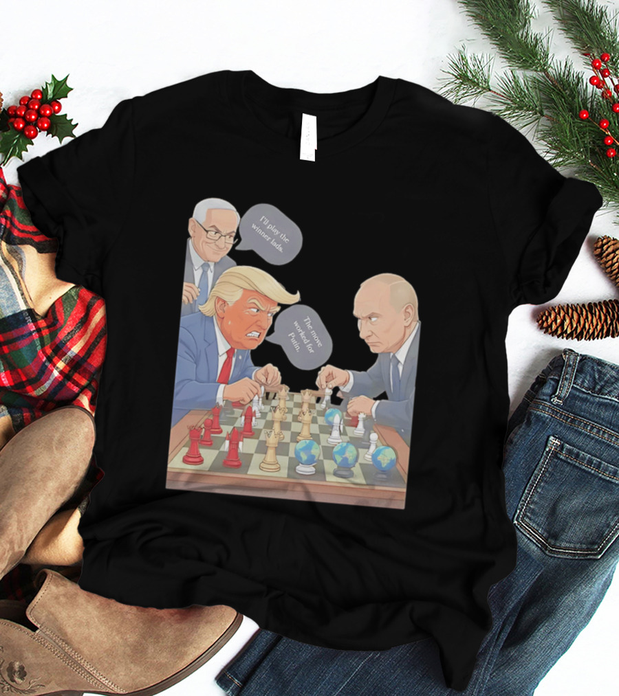 Political Chess Game Trump Putin World Leaders Cartoon T-Shirt