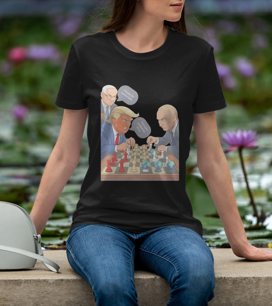Political Chess Game Trump Putin World Leaders Cartoon T-Shirt