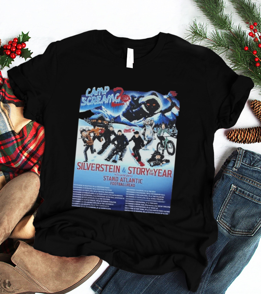 Camp Screamo 2 Tour 2026 Silverstein Story Of The Year Stand Atlantic Footballhead Dates T-Shirt