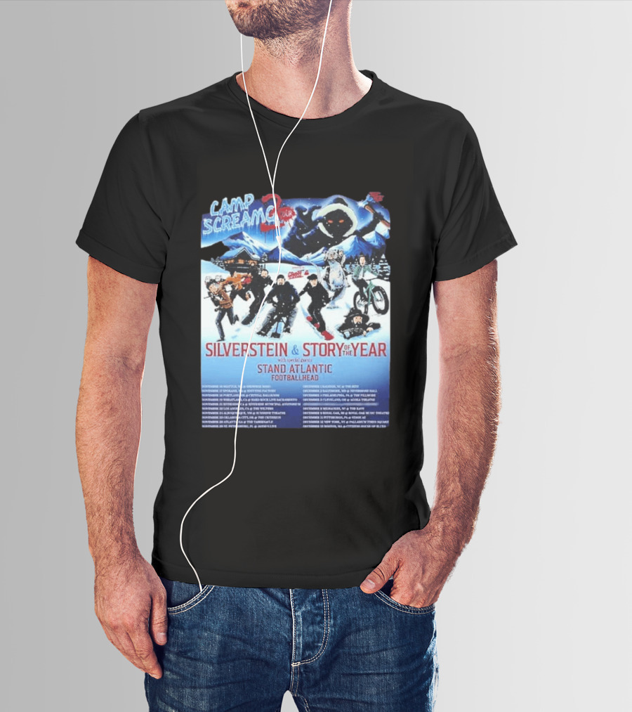 Camp Screamo 2 Tour 2026 Silverstein Story Of The Year Stand Atlantic Footballhead Dates T-Shirt