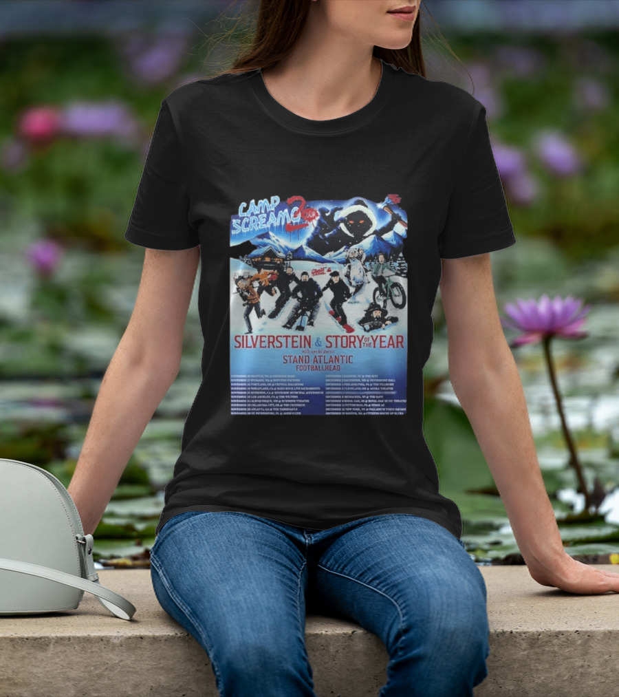 Camp Screamo 2 Tour 2026 Silverstein Story Of The Year Stand Atlantic Footballhead Dates T-Shirt