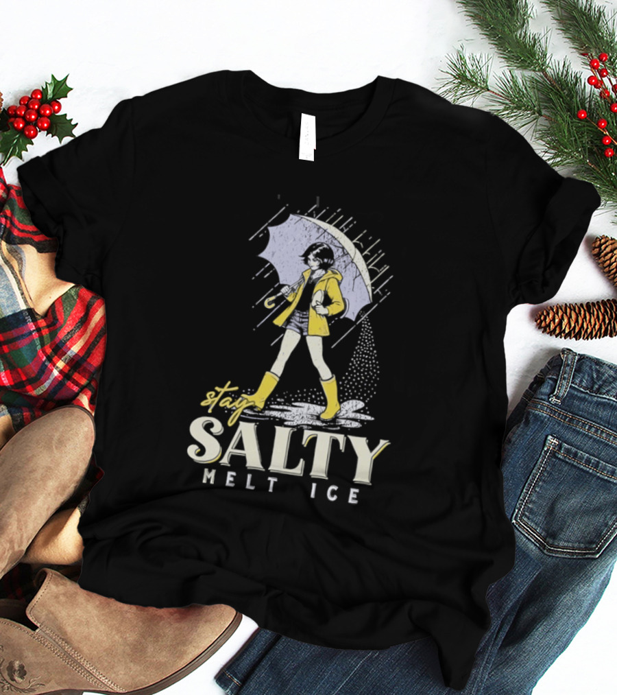 Stay Salty Melt Ice Retro Umbrella Girl Fashion T-Shirt