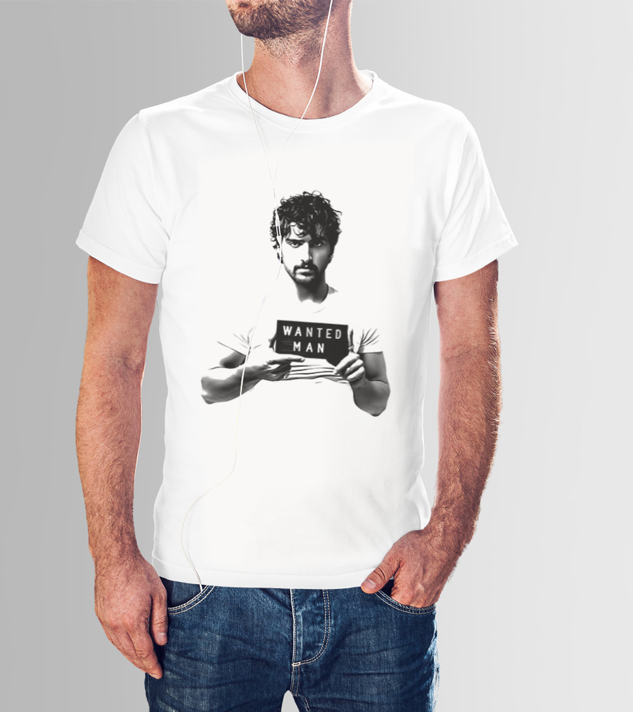 Boone Wanted Man Tour Shot 2026 Bold Typography Black And White T-Shirt