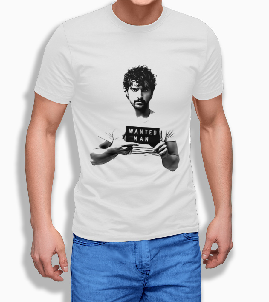 Boone Wanted Man Tour Shot 2026 Bold Typography Black And White T-Shirt