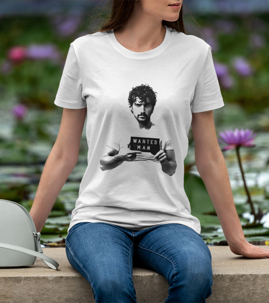 Boone Wanted Man Tour Shot 2026 Bold Typography Black And White T-Shirt