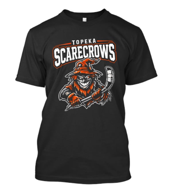 Topeka Scarecrows Sporty Scarecrow Ice Hockey Stick T-Shirt