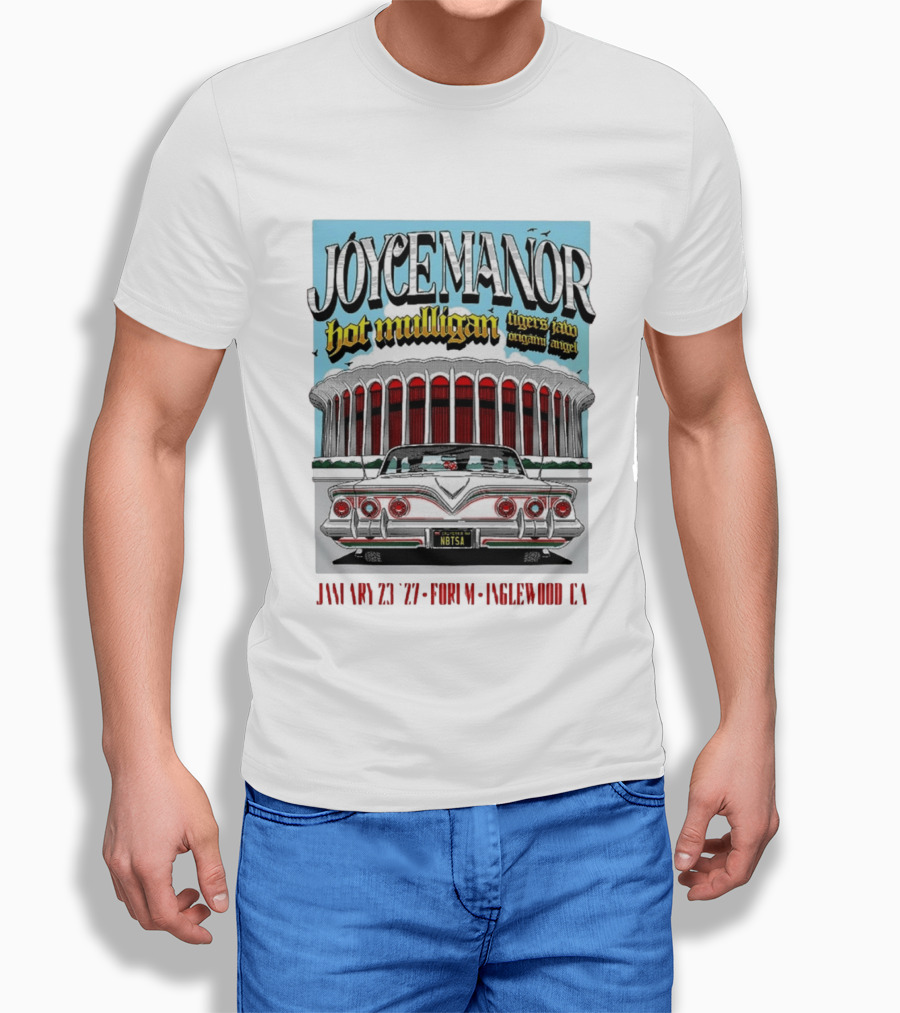 Joyce Manor Hot Mulligan Tigers Jaw Origami Angel Inglewood CA Jan 23 2027 Concert Event T-Shirt