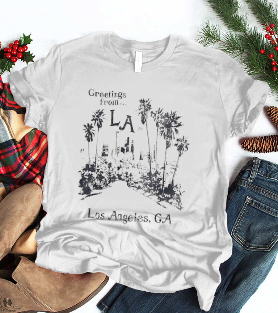 Greetings From LA City Los Angeles CA Palm Tree Scenery T-Shirt
