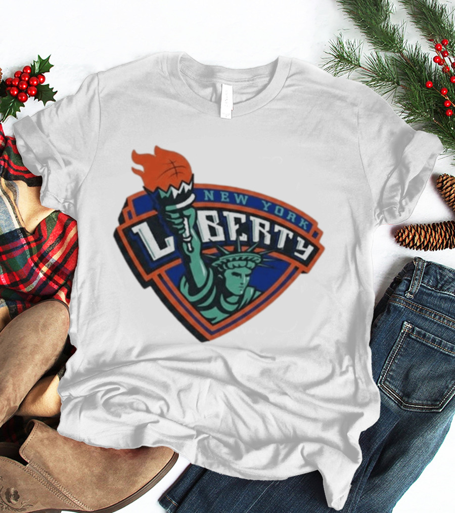 New York Liberty Leonie Fiebich Barclays Center Basketball Team T-Shirt