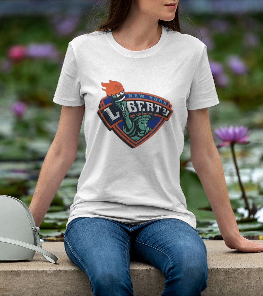 New York Liberty Leonie Fiebich Barclays Center Basketball Team T-Shirt