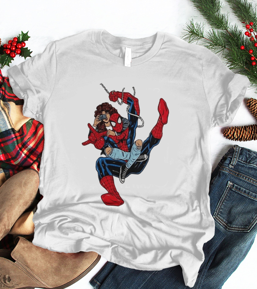 Spider Man The Heart Behind The Hero Photography Pose T-Shirt
