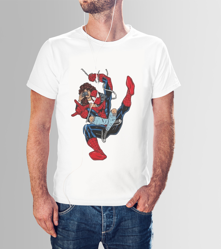 Spider Man The Heart Behind The Hero Photography Pose T-Shirt