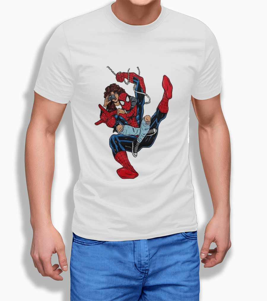 Spider Man The Heart Behind The Hero Photography Pose T-Shirt