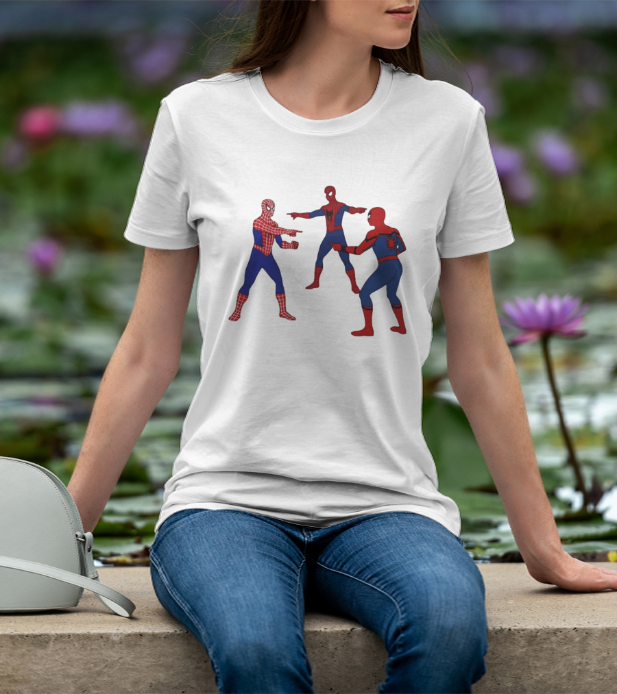 Spiderman Pointing Meme Marvel Superhero Comic Book Iconic Scene 2026 T-Shirt