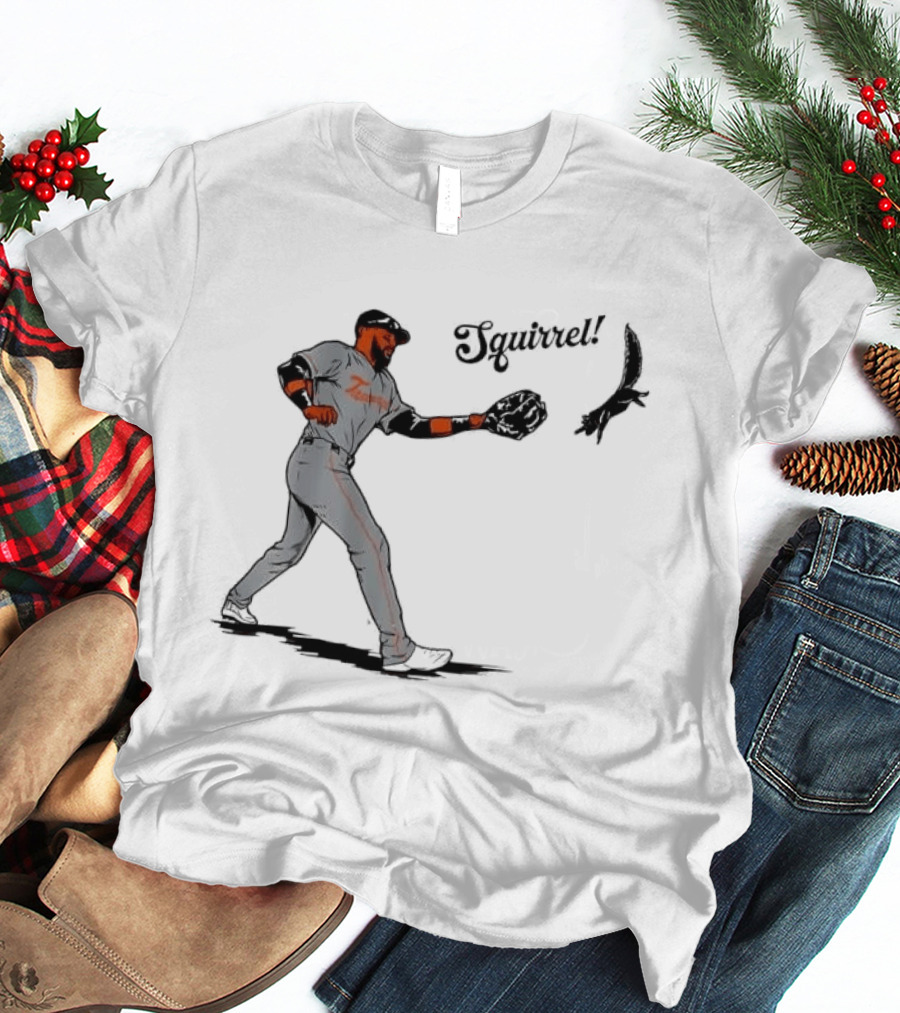 Squirrel Catch Baseball San Francisco Giants Wildlife T-Shirt