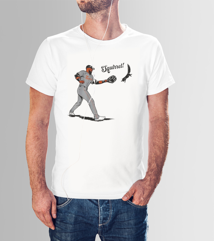 Squirrel Catch Baseball San Francisco Giants Wildlife T-Shirt