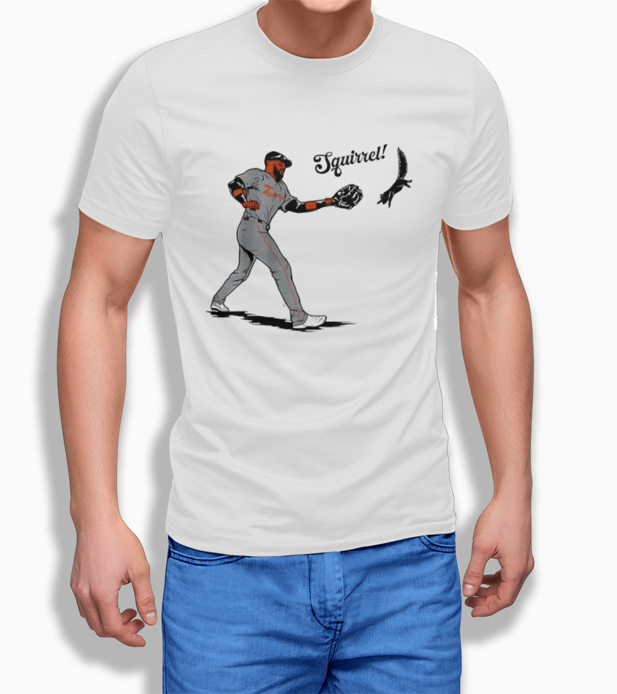 Squirrel Catch Baseball San Francisco Giants Wildlife T-Shirt
