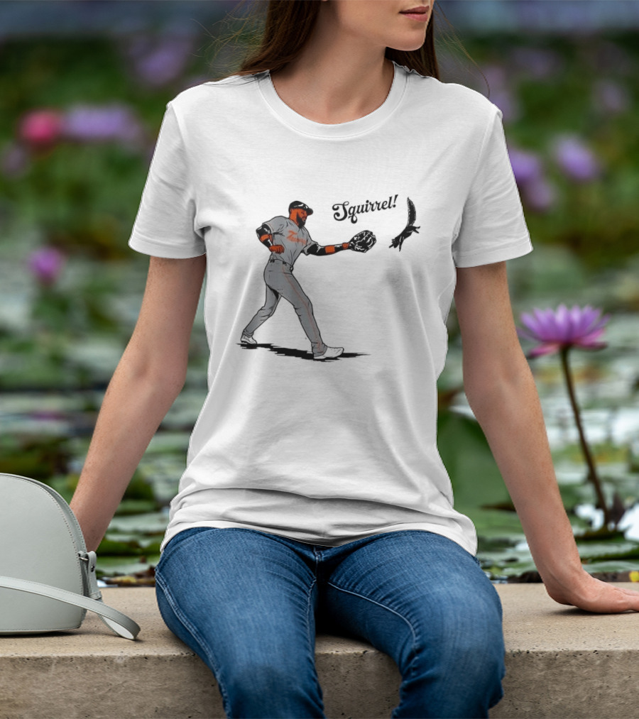 Squirrel Catch Baseball San Francisco Giants Wildlife T-Shirt
