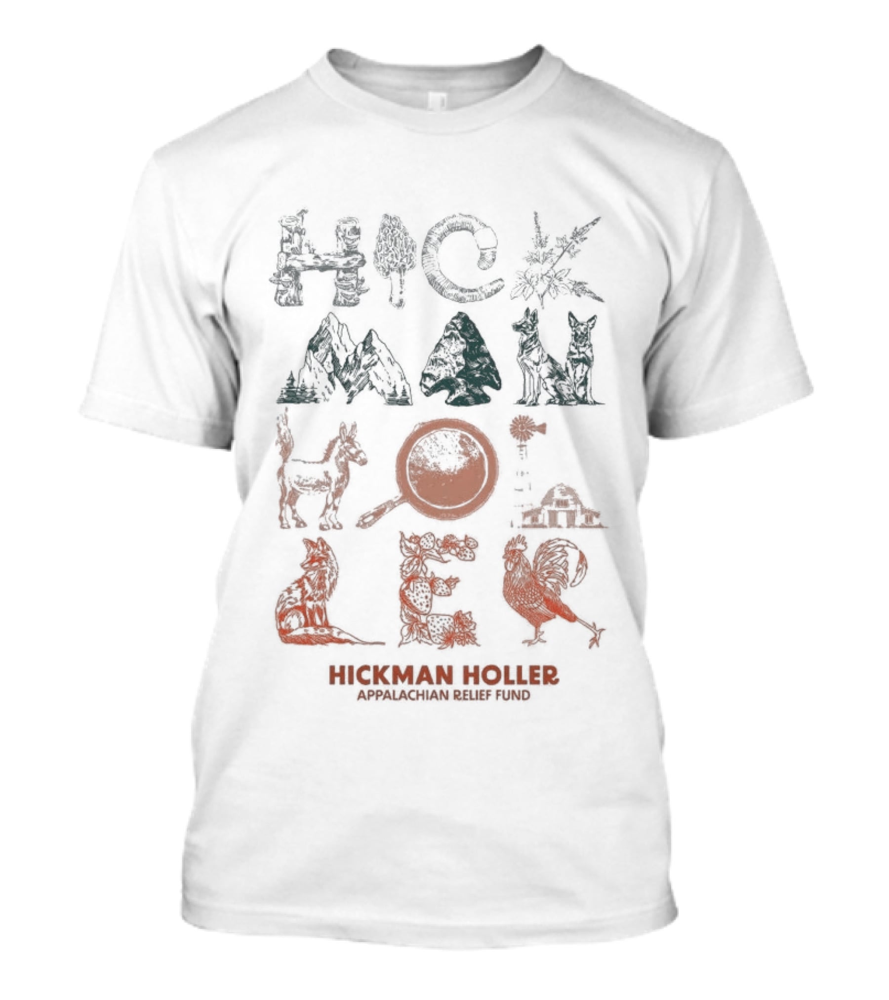 Tyler Childers Hickman Holler Appalachian Relief Fund Hickman Holler Appalachian Mountains Wildlife Bear Banjo Squirrel T-Shirt