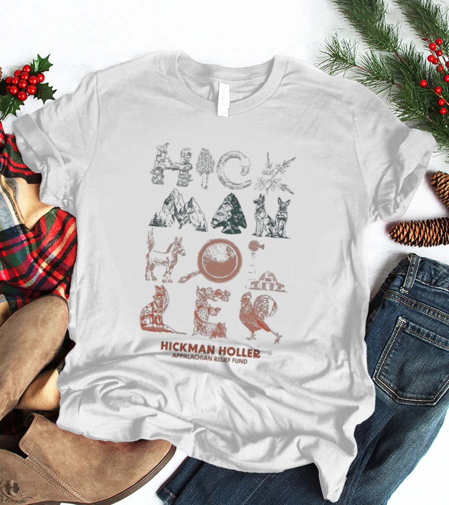 Tyler Childers Hickman Holler Appalachian Relief Fund Hickman Holler Appalachian Mountains Wildlife Bear Banjo Squirrel T-Shirt