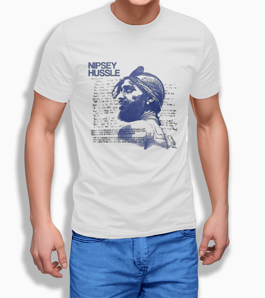 Nipsey Hussle Prolific Edition Blue Typography Profile T-Shirt