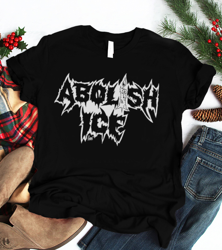 Abolish Ice Metal Font Spiky T-Shirt
