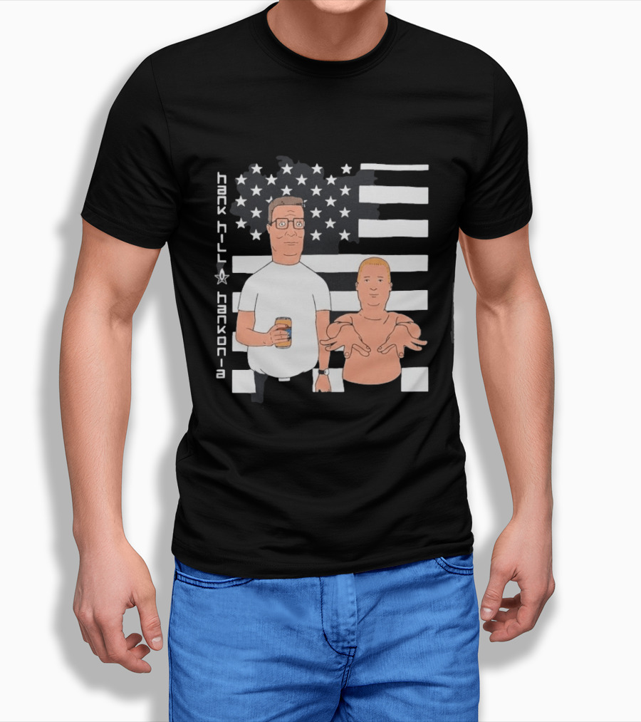 Hank Hill Hankonia American Flag Stars Stripes Characters T-Shirt