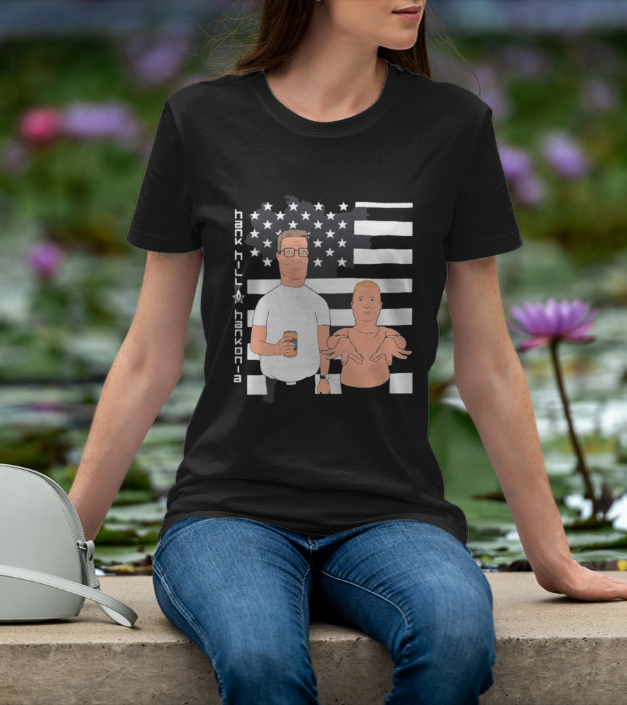 Hank Hill Hankonia American Flag Stars Stripes Characters T-Shirt