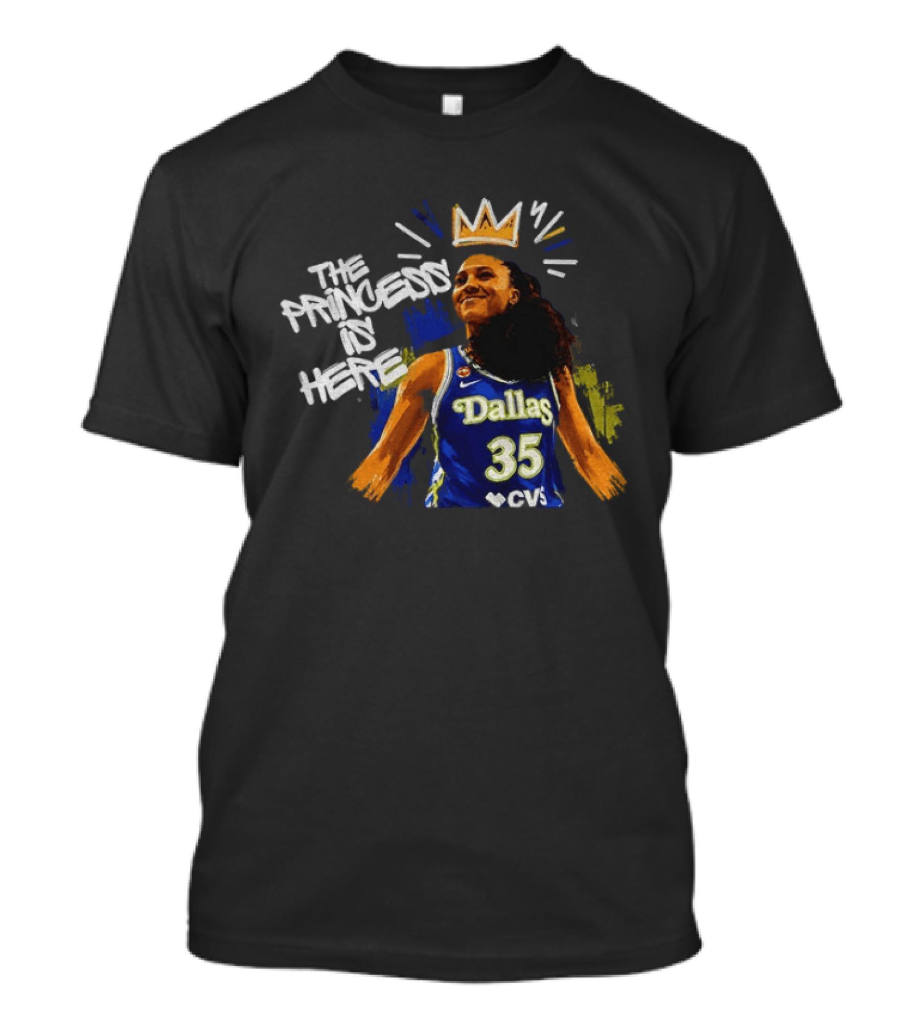 Azzi Fudd Dallas Wings The Princess Is Here Basketball Player 35 T-Shirt