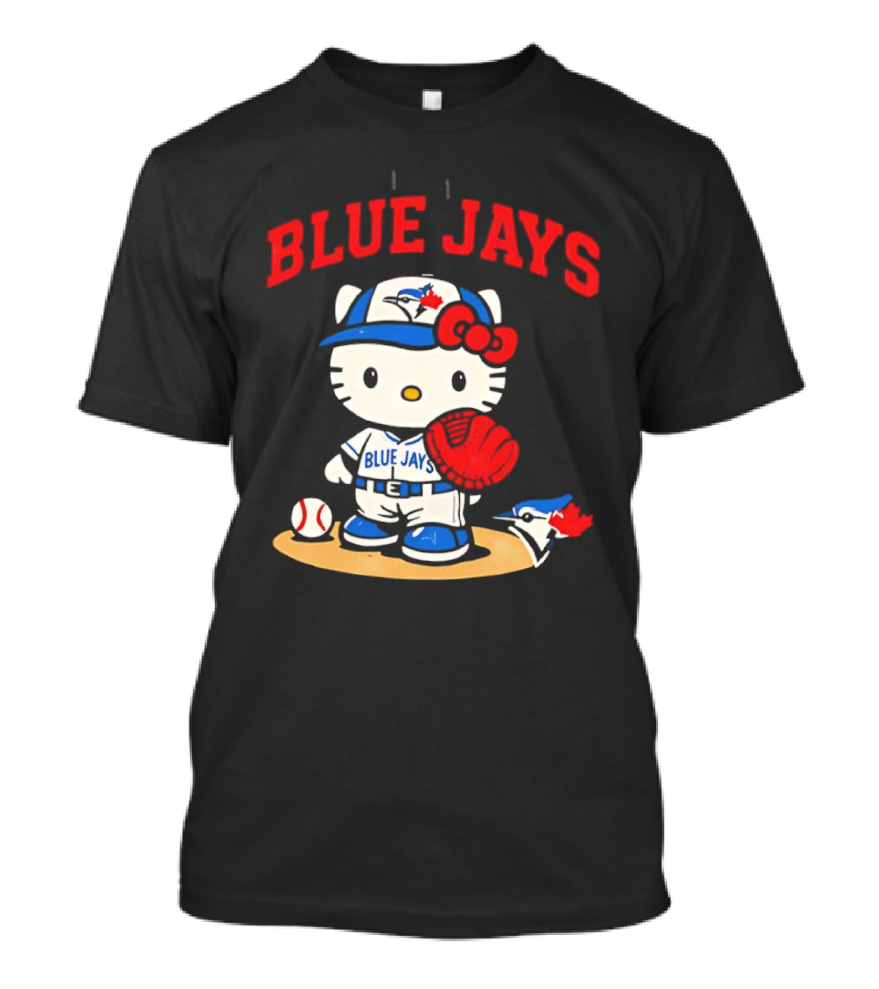 Hello Kitty Toronto Blue Jays Collaboration Baseball Cute Character Merchandise T-Shirt