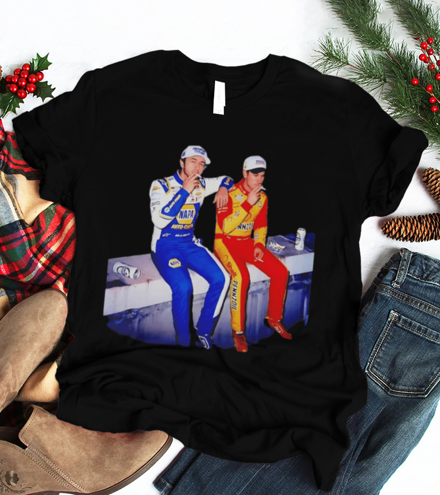 Chase Elliott Joey Logano Smoking NAPA Shell Pennzoil Hendrick Carscom T-Shirt