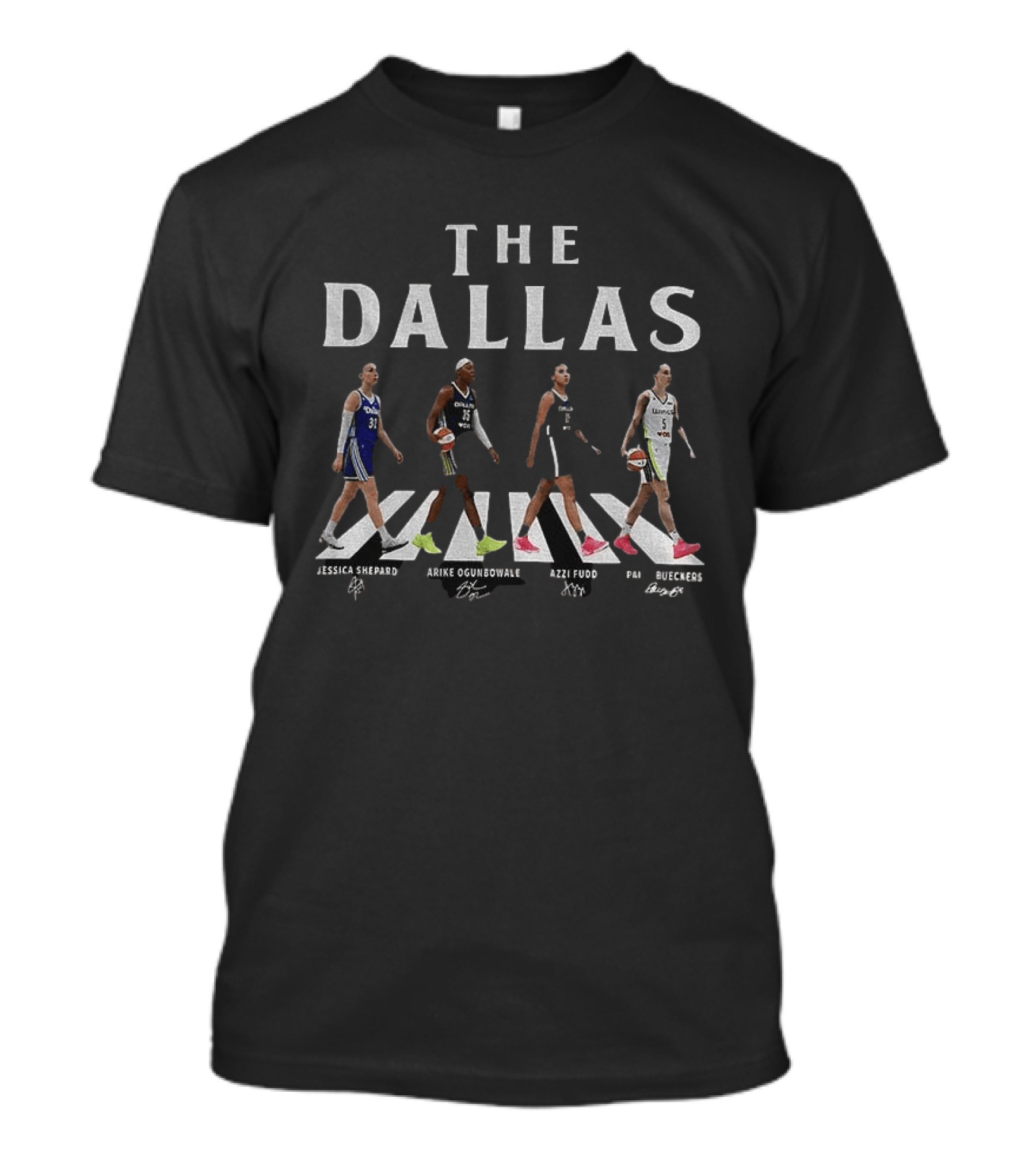Jessica Shepard Arike Ogunbowale Azzi Fudd Paige Bueckers The Dallas Abbey Road Signatures T-Shirt