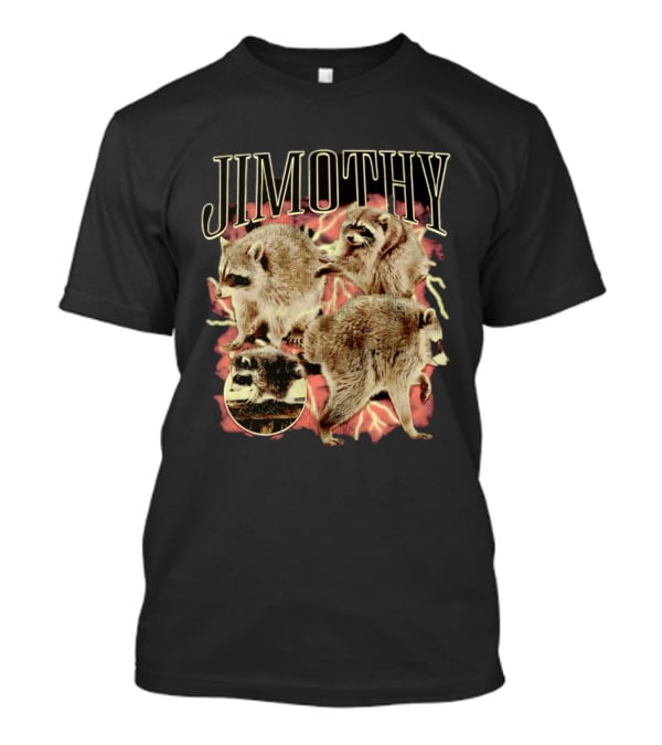 Jimothy Raccoons Retro Wildlife Montage T-Shirt