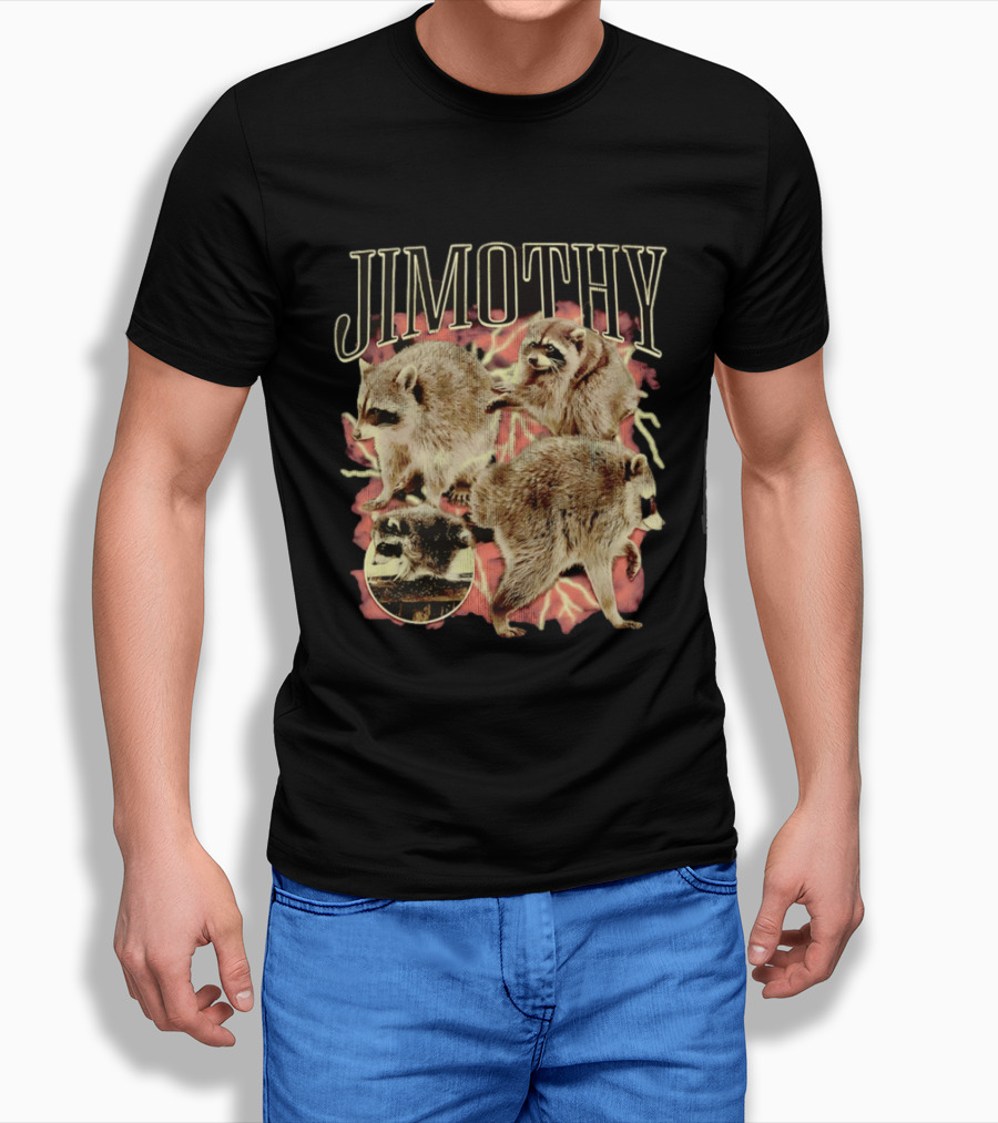 Jimothy Raccoons Retro Wildlife Montage T-Shirt