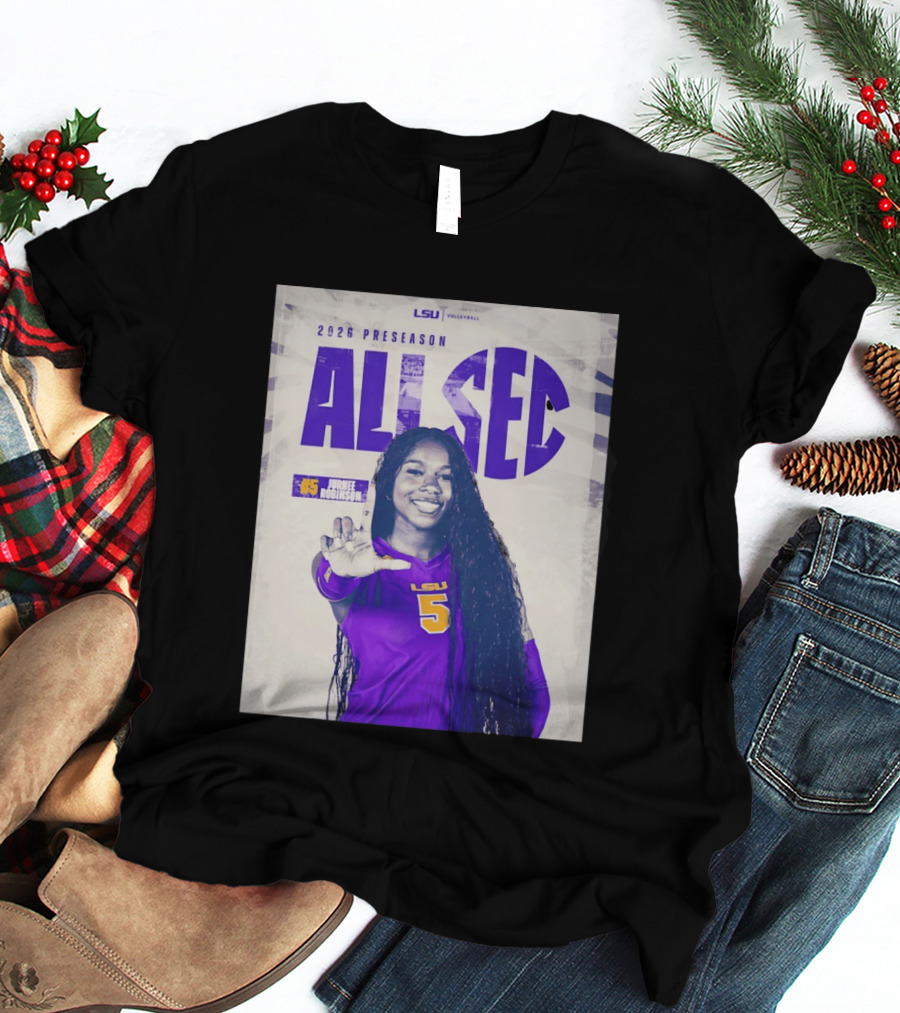 2026 Preseason All SEC Jurnee Robinson LSU Volleyball No 5 T-Shirt