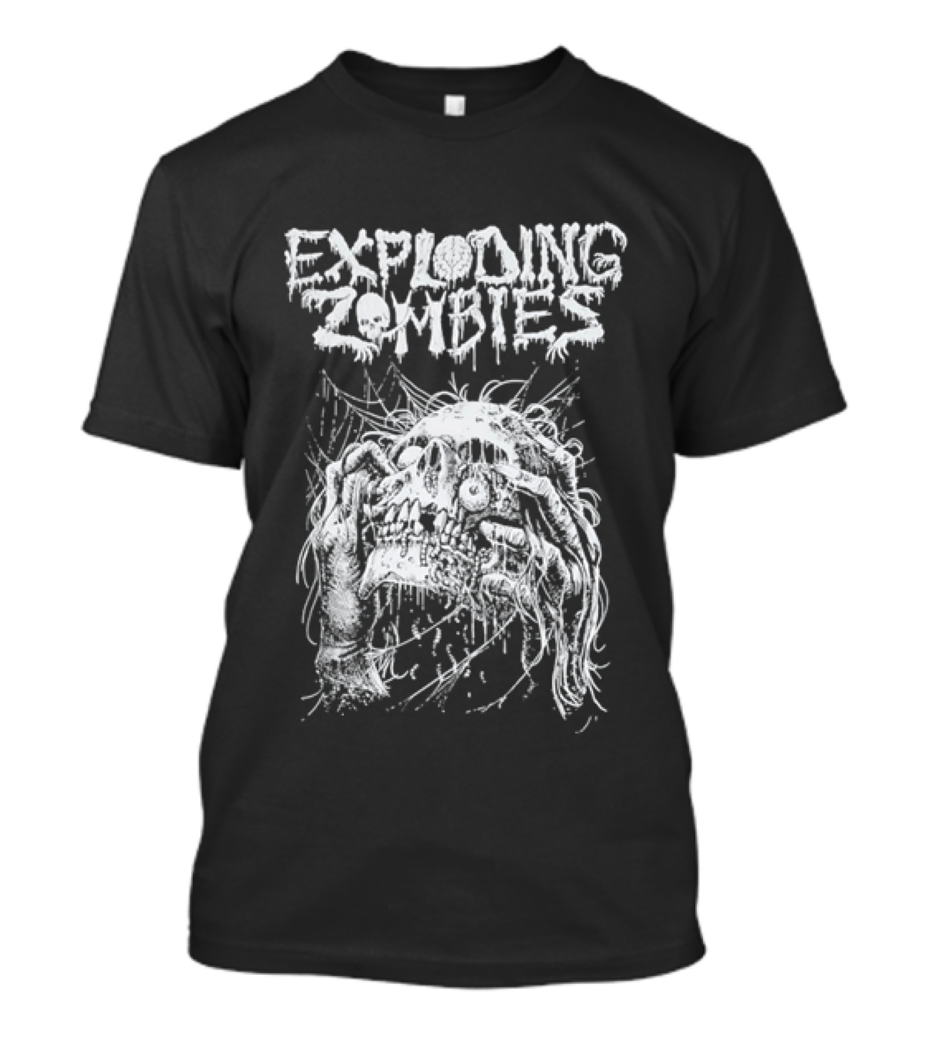 Exploding Zombies Horror Dripping Text Grunge Monster T-Shirt