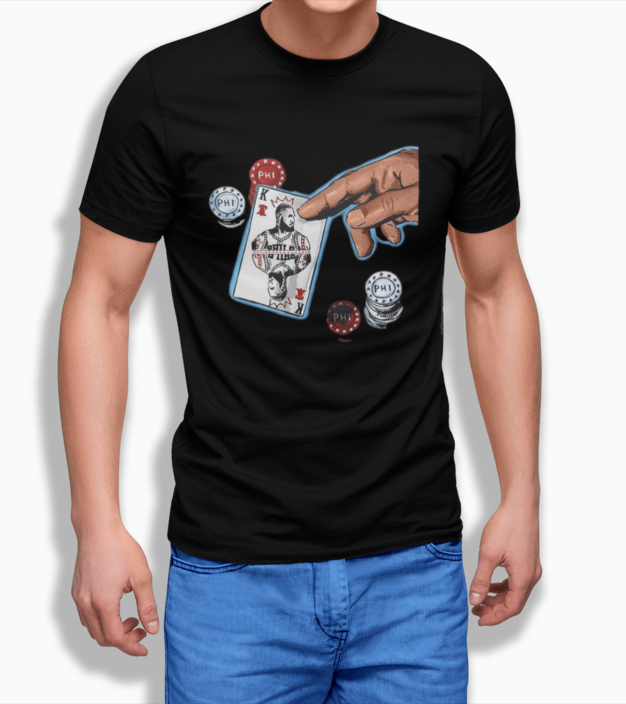 Philadelphia 76ers LeBron James King Playing Card Poker Chip NBA PHI T-Shirt