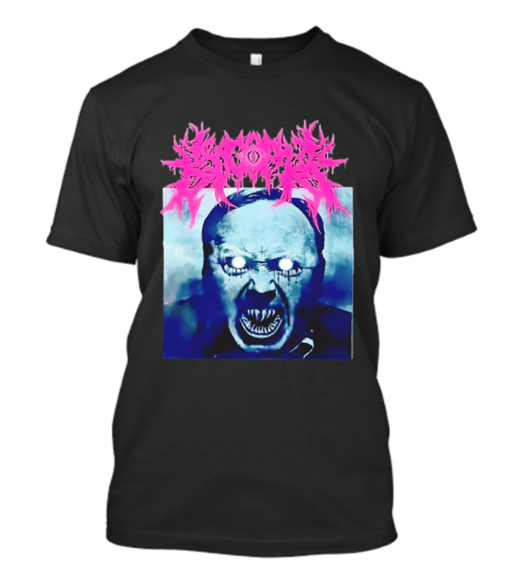 Gore Demon Face Glowing Eyes Death Metal Band T-Shirt