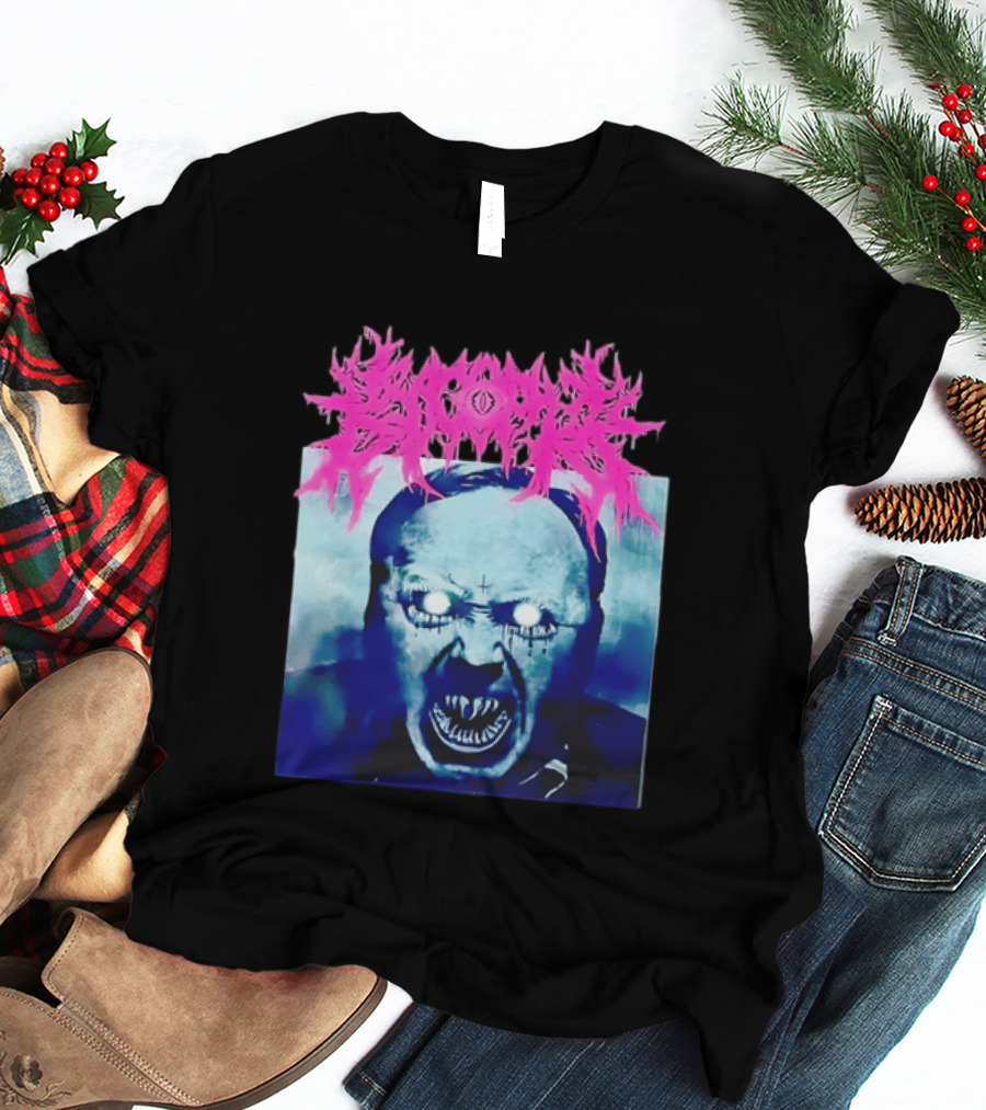 Gore Demon Face Glowing Eyes Death Metal Band T-Shirt